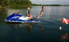 Jet Skier Swimming